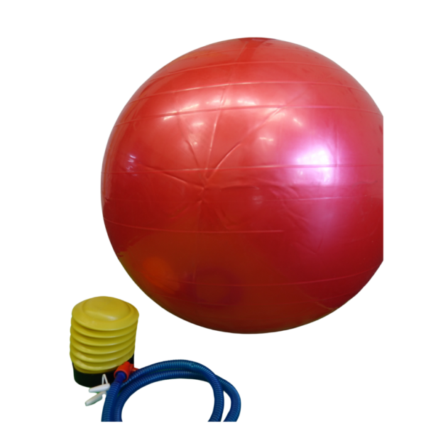 Yoga ball rouge EA Fitness et sa pompe