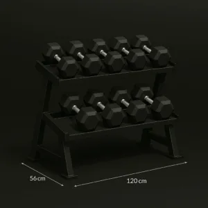 Dumbbell Rack / Rangement haltères 2 étagères 120cm