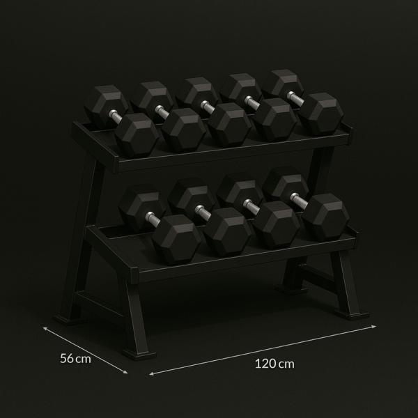 Dumbbell Rack / Rangement haltères 2 étagères 120cm